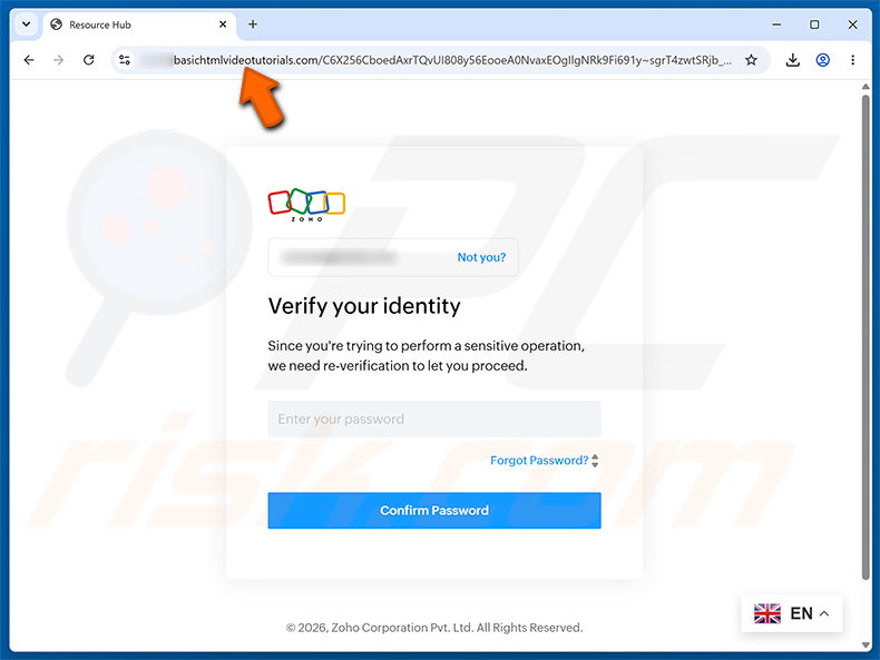 Página de phishing Email Account Requires Re-Verification golpe