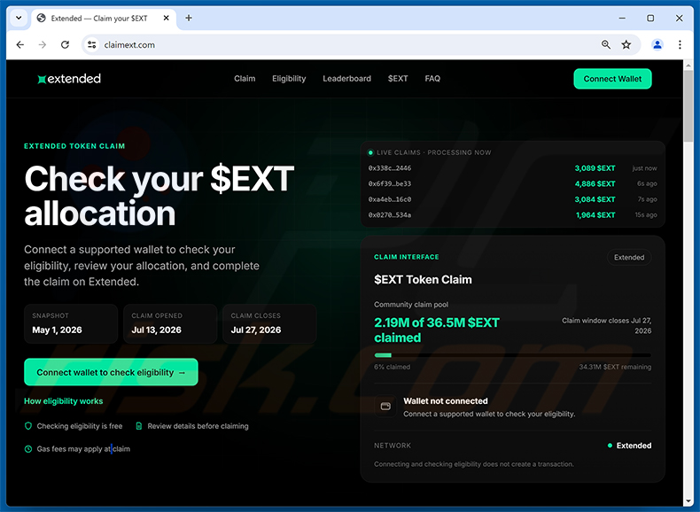 Extended ($EXT) Allocation golpe