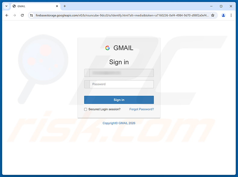 Página de phishing do golpe de e-mail HSBC Money Transfer Completed