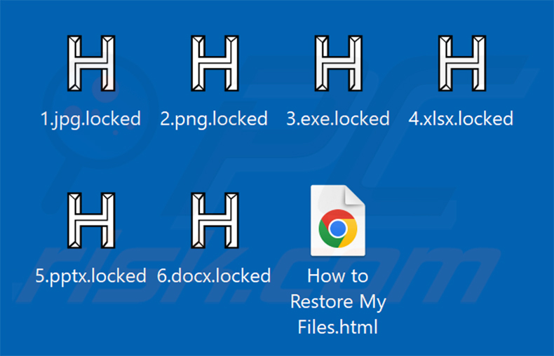 Ficheiros encriptados pelo ransomware HYFLOCK (extensão .locked)
