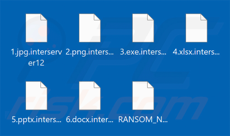 Ficheiros encriptados pelo ransomware InterServer (extensão .interserver12)