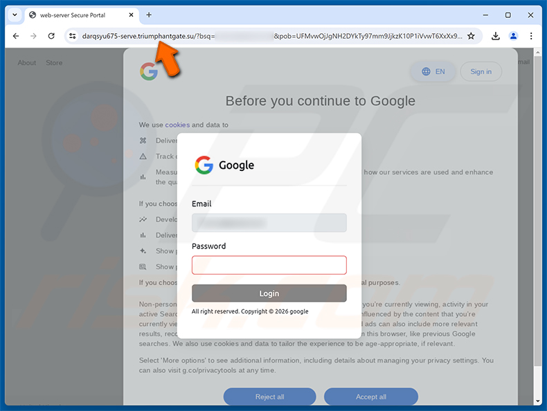 Página de phishing Messages Are On Hold