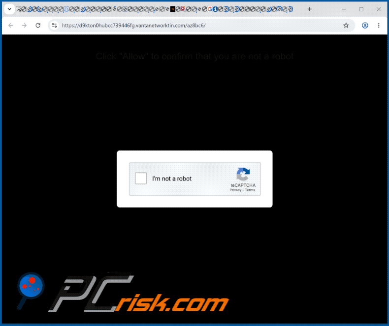 aparência do site vantanetworktin[.]com (GIF)