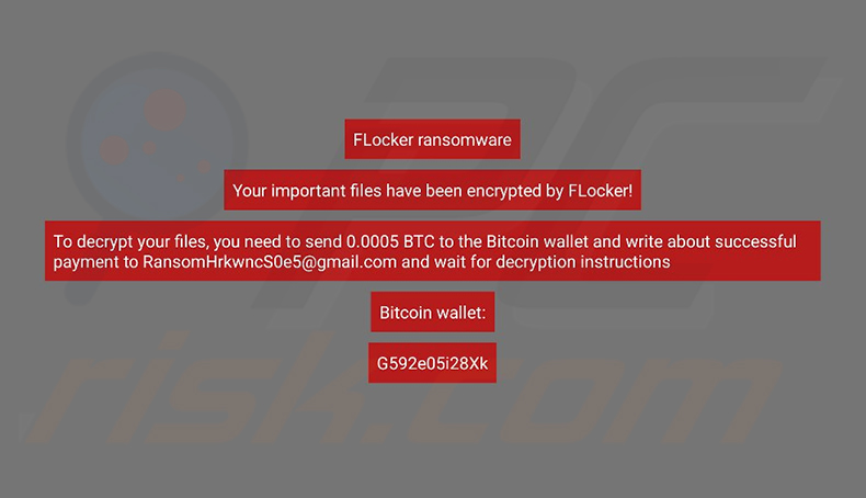 Papel de parede do ambiente de trabalho do FLocker Ransomware