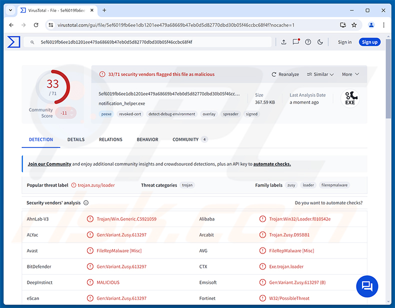 Deteções do Golden Gh0st RAT no VirusTotal