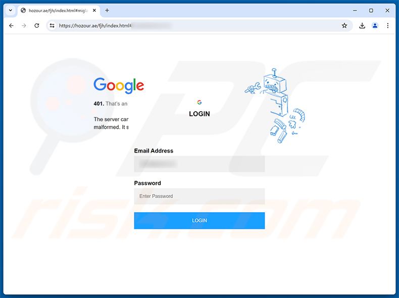 Página de phishing do golpe de e-mail GreenState Credit Union Transfer Received