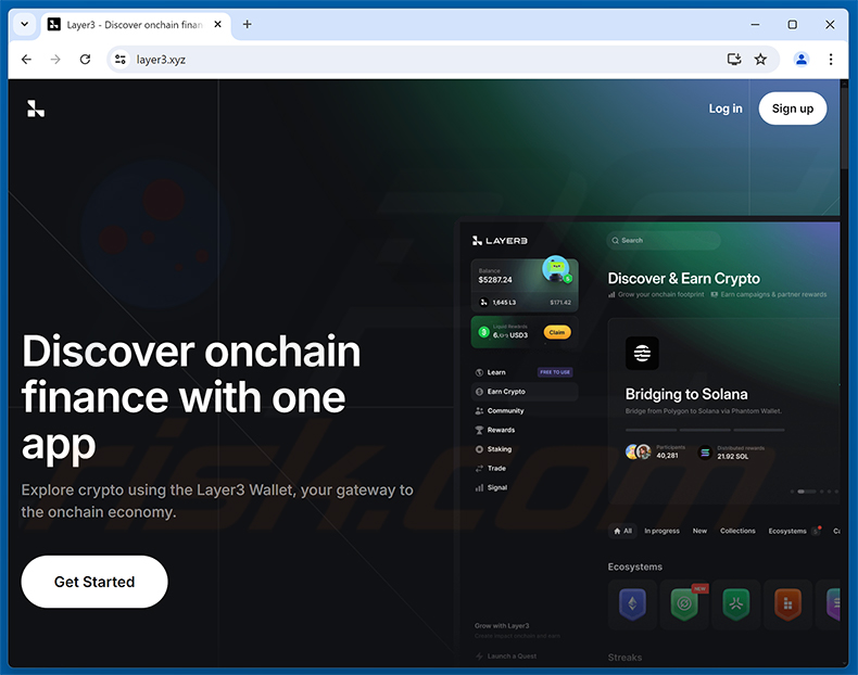 Site real da Layer3 (layer3.xyz)