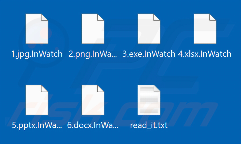 Ficheiros encriptados pelo ransomware InWatch (extensão .InWatch)