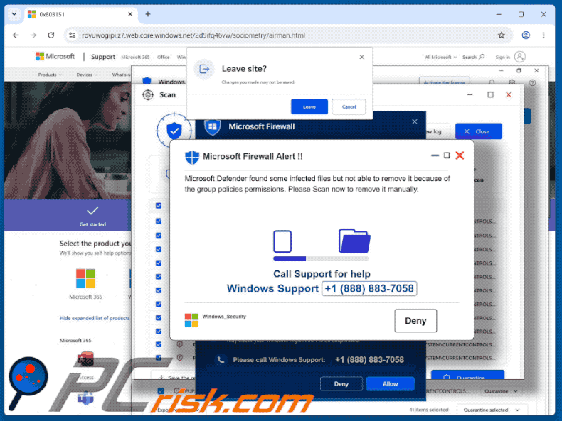 Golpe POP-UP Microsoft Firewall Alert (GIF)