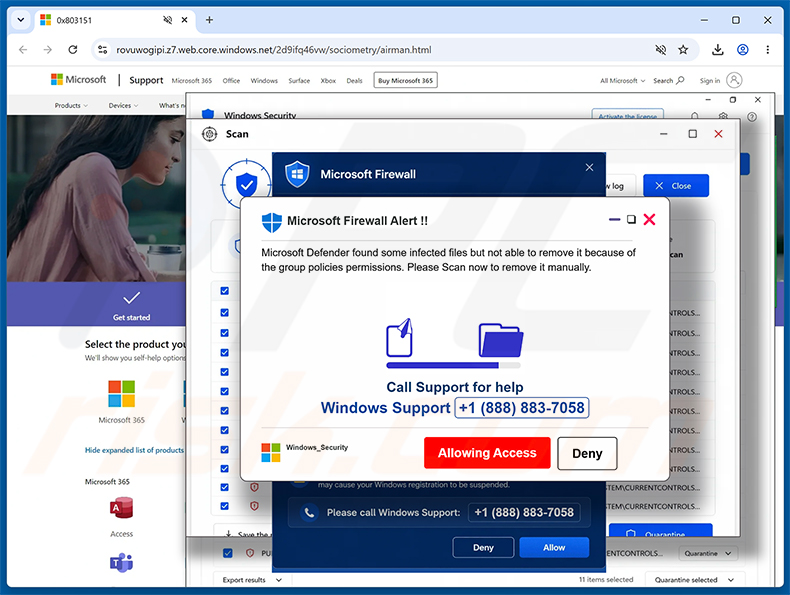 Golpe POP-UP Microsoft Firewall Alert