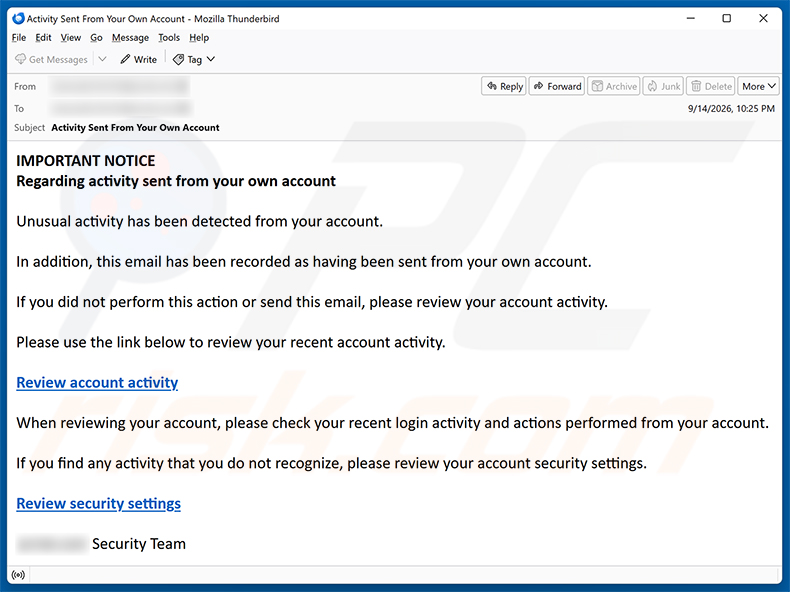 E-mail de spam a promover o golpe POP-UP Microsoft Firewall Alert (rovuwogipi.z7.web.core.windows[.]net)