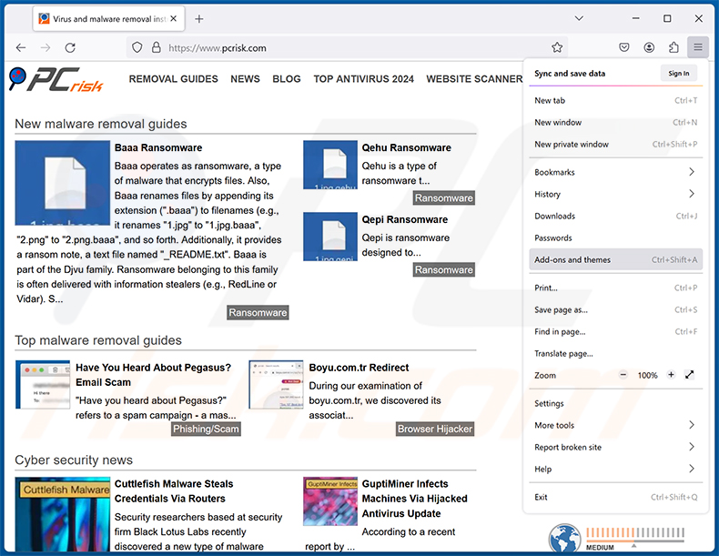 Remover anúncios de overbridgenet.com do Mozilla Firefox passo 1