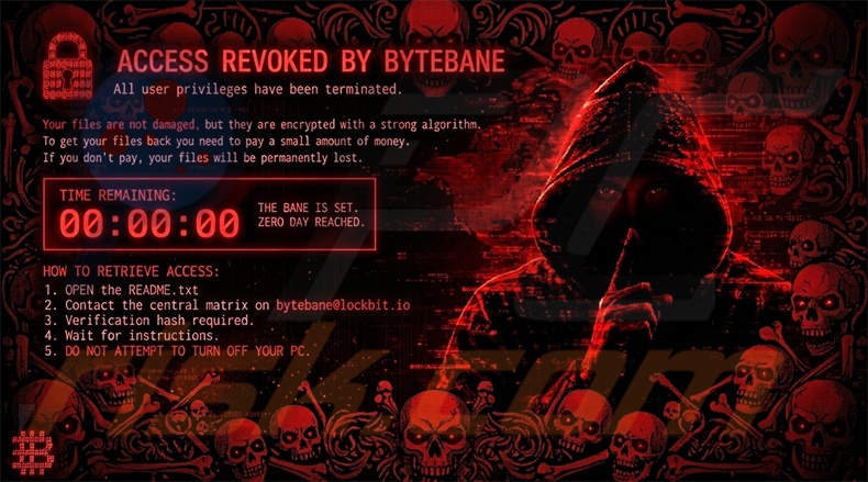 Papel de parede do ransomware ByteBane
