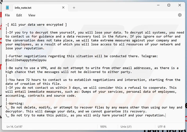 Nota de resgate do Citrus ransomware (info_note.txt)