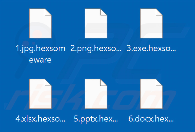 Ficheiros encriptados pelo ransomware Hexsomeware (extensão .hexsomeware)