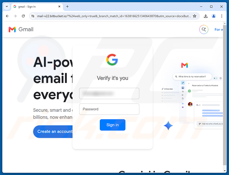 Página de phishing PDF Documents To Review And Sign