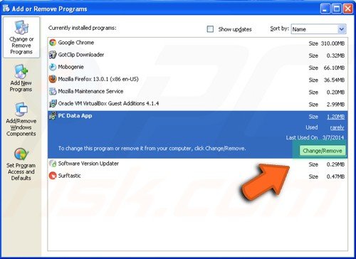 Alterar/remover programa do Windows XP