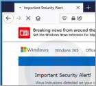 POP-UP da fraude Important Security Alert!