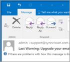 Fraude de Email Last Warning: Upgrade Your Email To Avoid Shutting Down