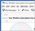 Fraude McAfee Subscription Has Expired Email