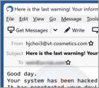 Fraude por Email Your System Has Been Hacked With A Trojan Virus