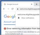 Fraude POP-UP Error Retrieving Information From Bank