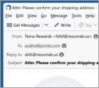 Fraude por Email Temu - Pending Package Delivery
