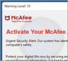 Fraude POP-UP Scam Activate Your McAfee Antivirus License