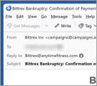 Fraude por Email Bittrex Inc Bankruptcy Notice
