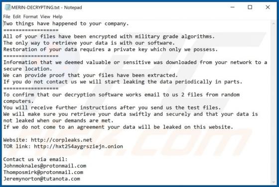 Ransomware MERIN