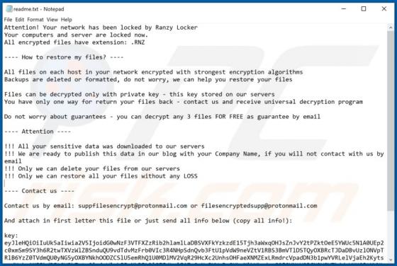 Ransomware Ranzy Locker