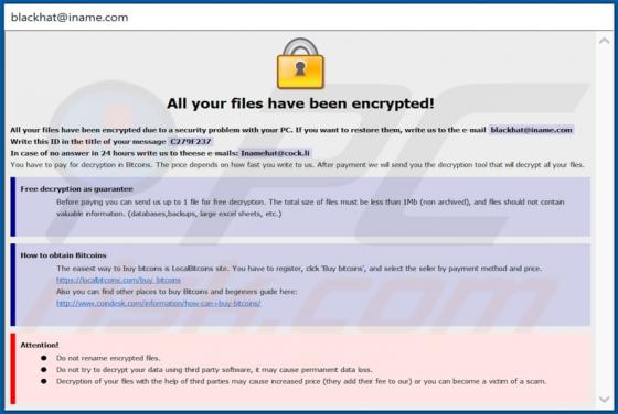 Ransomware bH4T