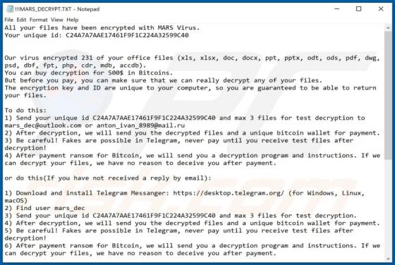 Ransomware MARS