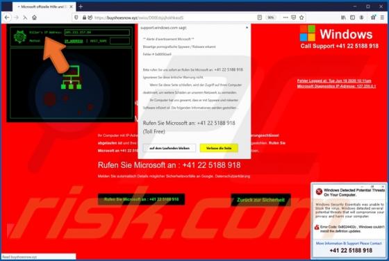 POP-UP da Fraude Killer's IP Address