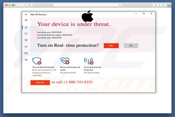 POP-UP da fraude MacOS Security (Mac)