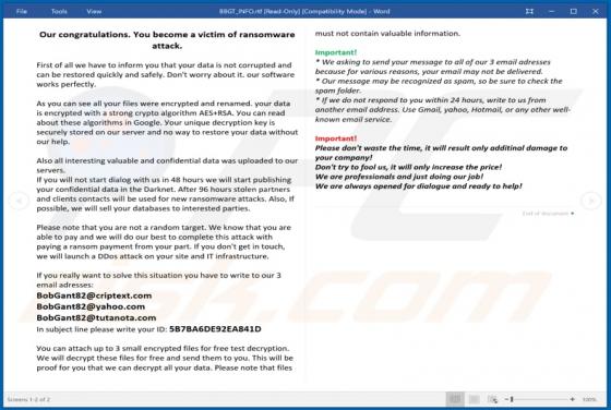 Ransomware BBGT