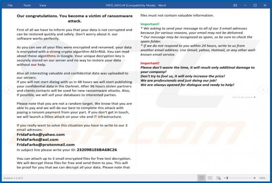 Ransomware FRFO
