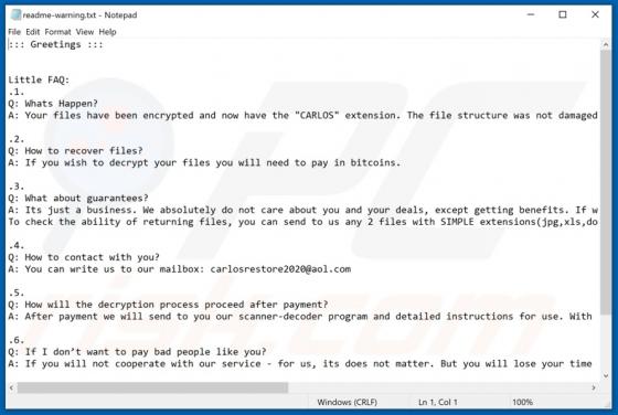 Ransomware CARLOS