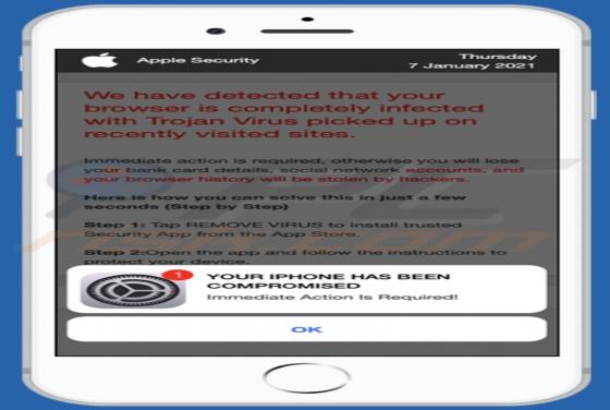 POP-UP DA FRAUDE YOUR IPHONE HAS BEEN COMPROMISED (Mac)