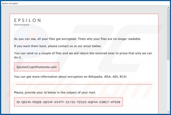 Ransomware Epsilon