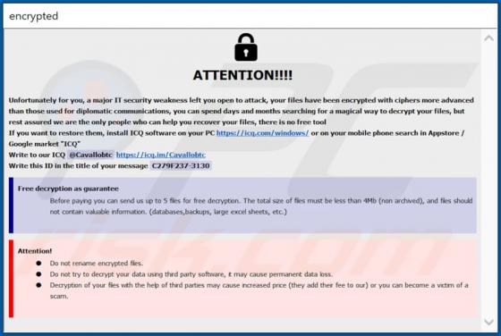 Ransomware PAYMENT