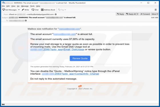 Fraude Email Account Is Almost Full