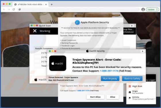 POP-UP da fraude Error Code: #2c522hq8wwj791 (Mac)