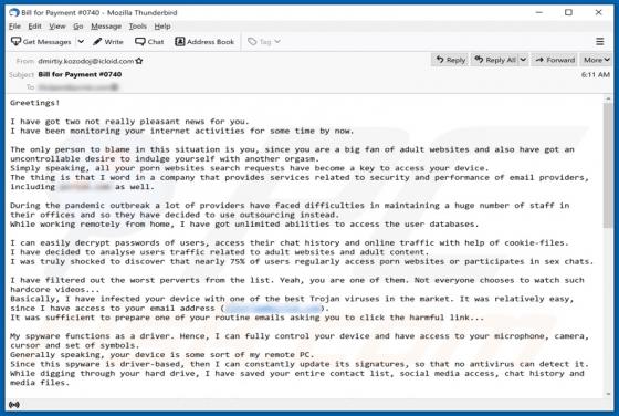 Fraude por email I Have Got Two Not Really Pleasant News For You