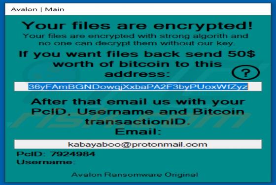 Ransomware Avalon