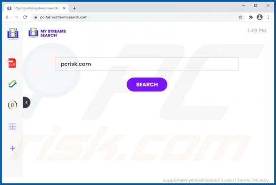Sequestrador de Navegador MyStreamsSearch