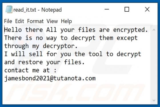 Ransomware JamesBond