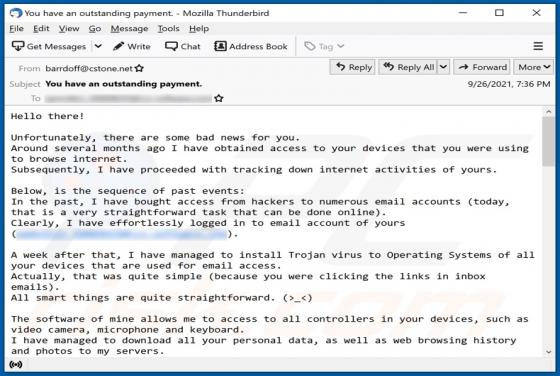 Fraude por Email Unfortunately, There Are Some Bad News For You