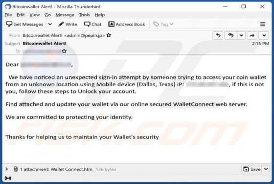 Fraude por Email WalletConnect