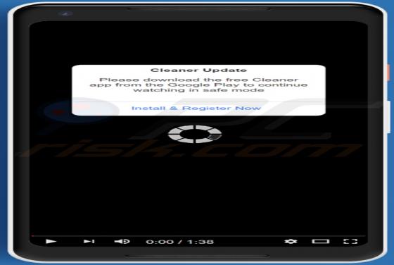 POP-UP da fraude Cleaner Update (Android)